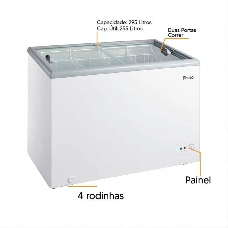 Freezer Horizontal Philco PFH310EB 295L Dupla Função Branco - 127v
